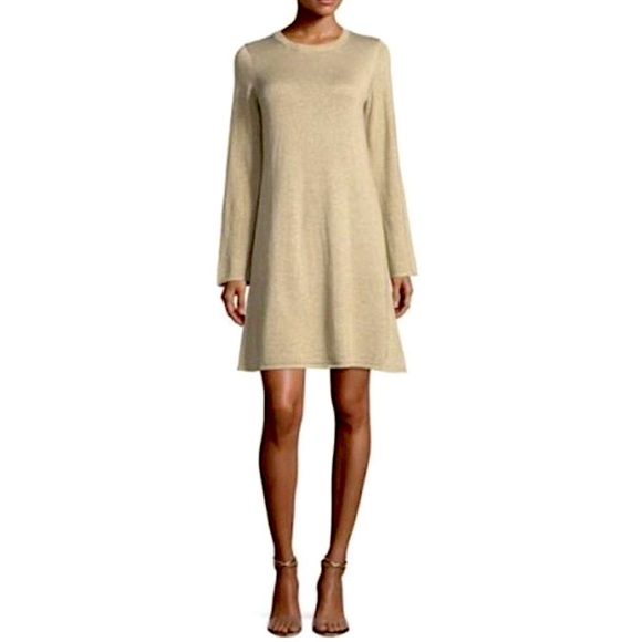 Michael Kors Metallic Gold Long Sleeve Dress - Picture 1 of 6